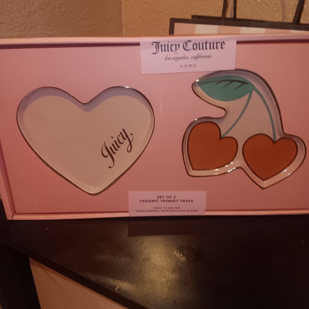 Juicy Couture Pink Ceramic Trinket Trays